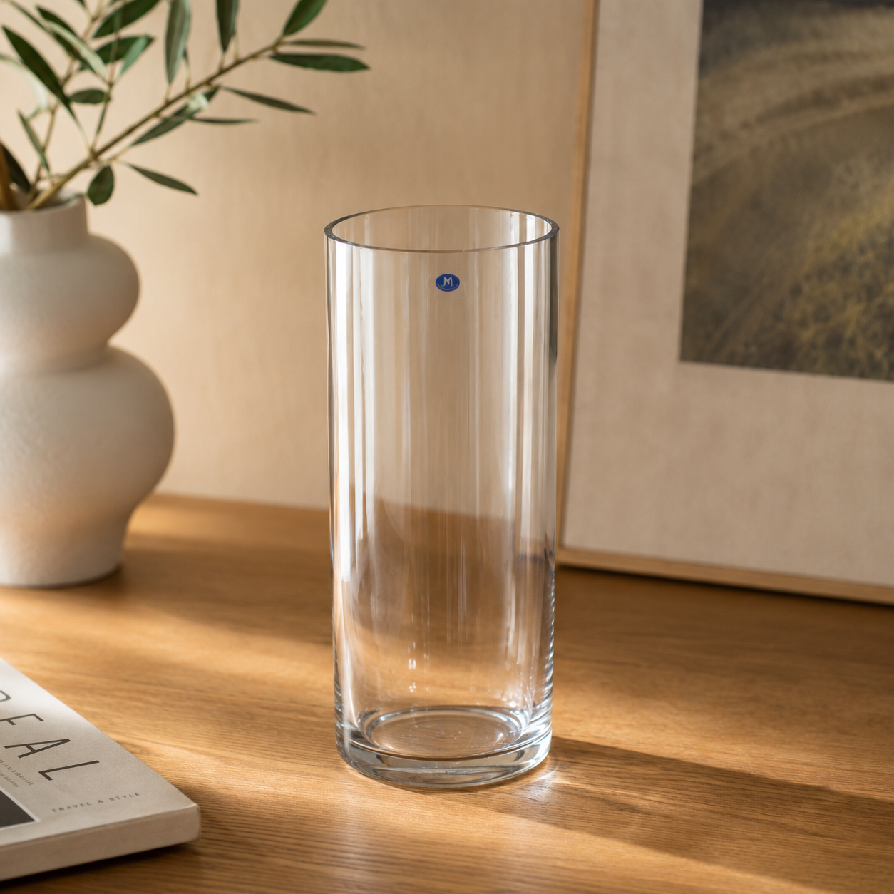 Halo Tall Glass Hurricane – 18cm x 40cm
