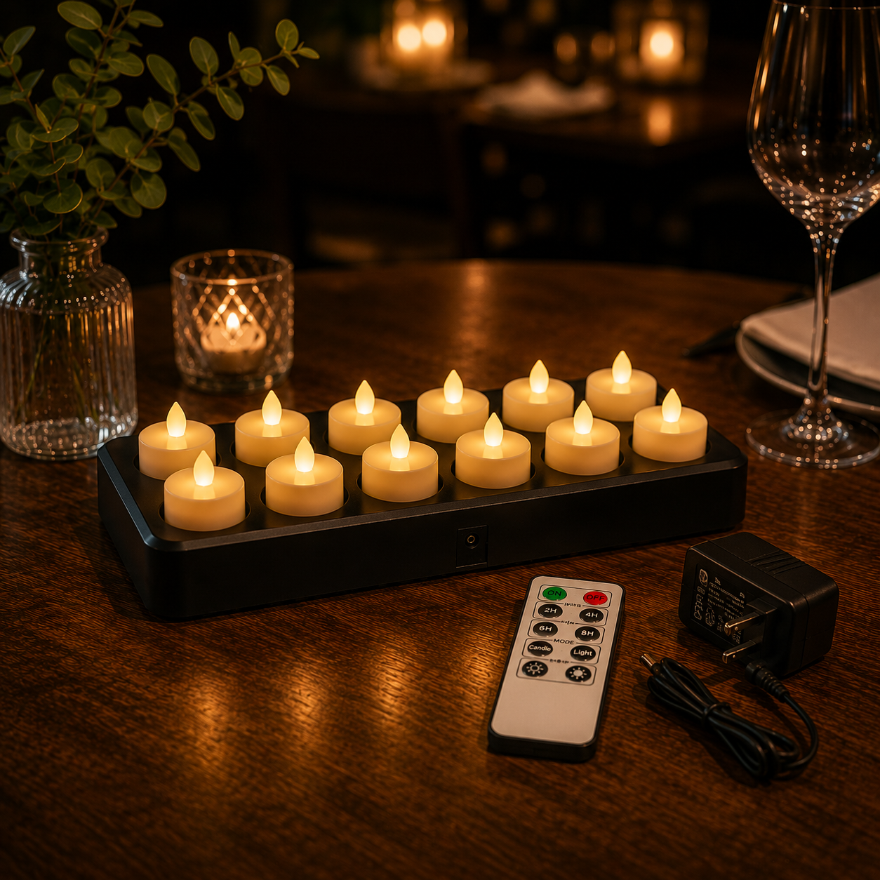 Rechargeable LED Tealight System – 12 Pack