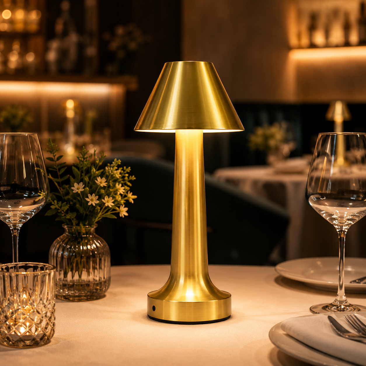 Halo Square Base Strip Rechargeable Table Lamp