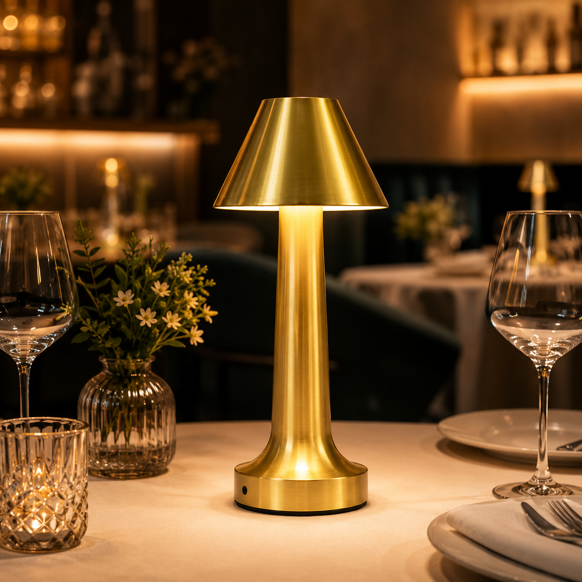 Halo Square Base Strip Rechargeable Table Lamp