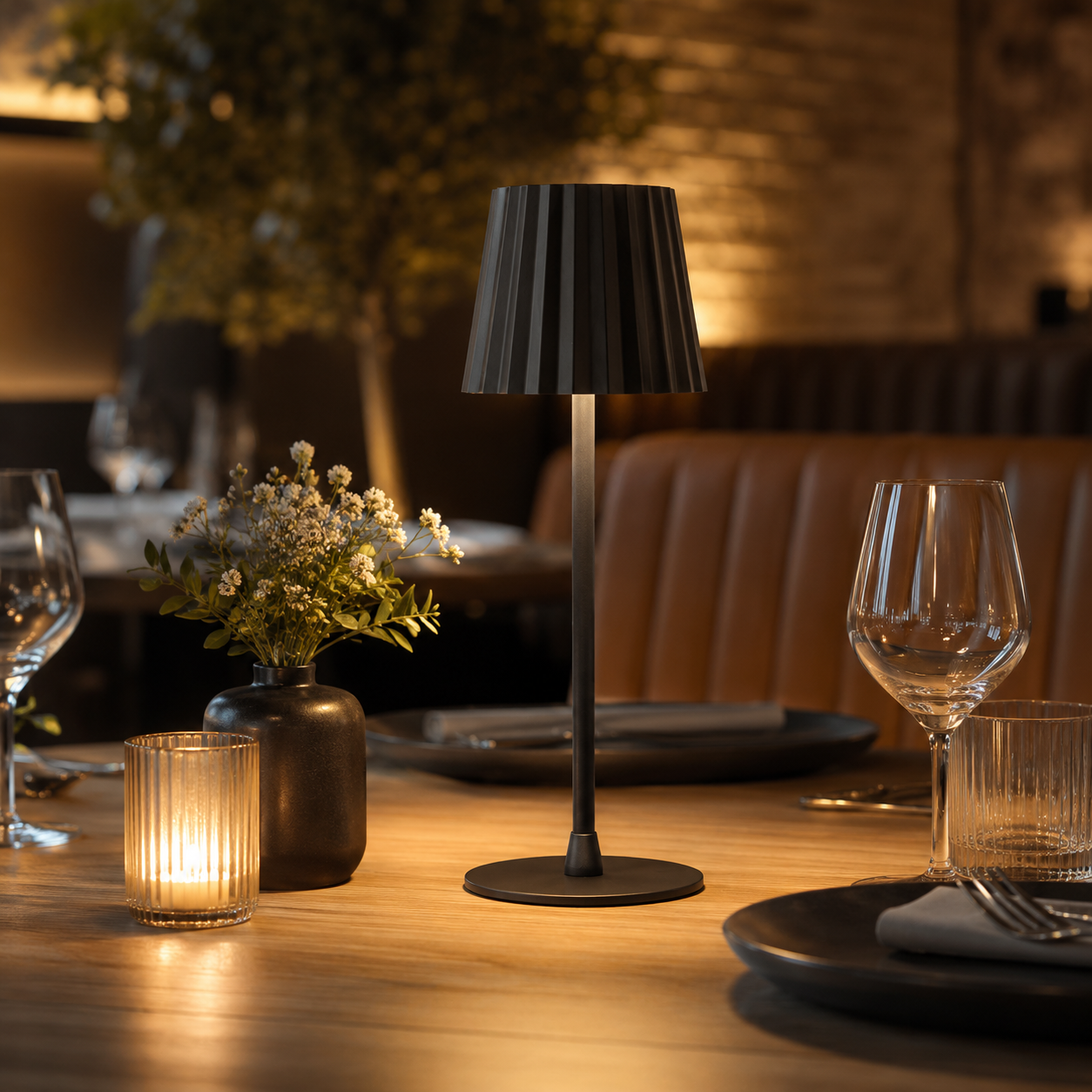 Halo Round Base Strip Rechargeable Table Lamp