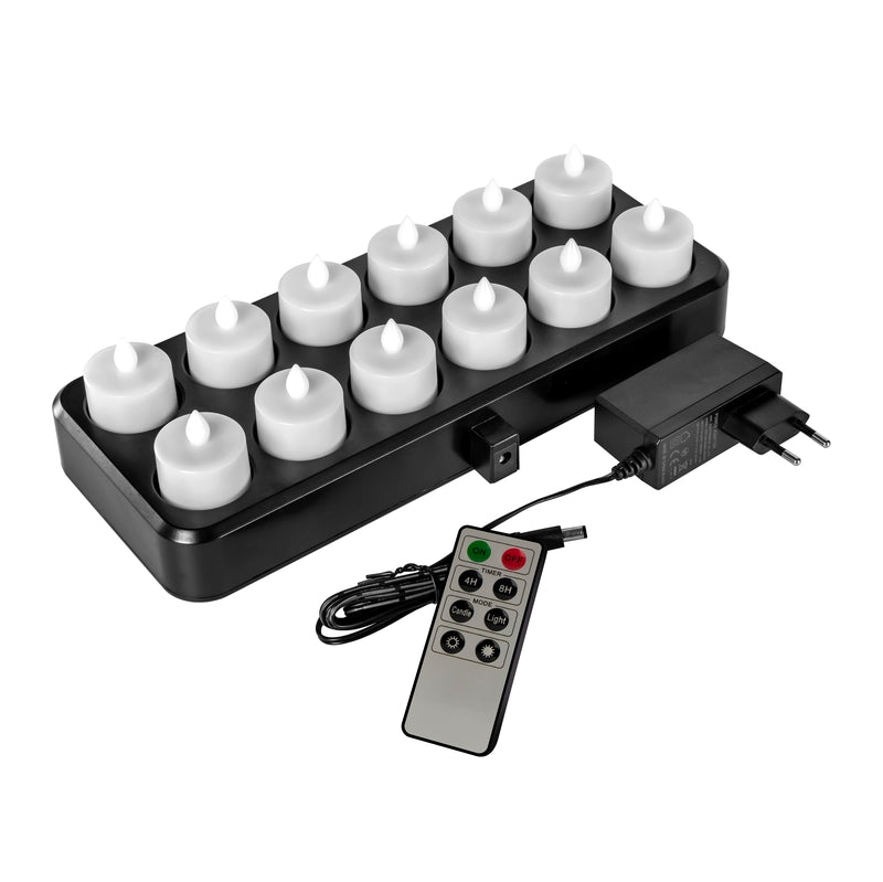 Rechargeable LED Tealight System – 12 Pack